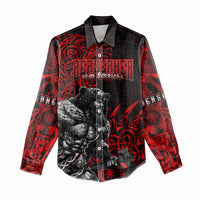 Berserker Bear Warrior Viking Women Casual Shirt Tribal Strength and Runic Blood