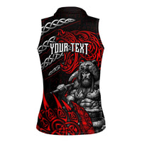 Berserker Bear Warrior Viking Women Sleeveless Polo Shirt Tribal Strength and Runic Blood