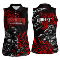 Berserker Bear Warrior Viking Women Sleeveless Polo Shirt Tribal Strength and Runic Blood