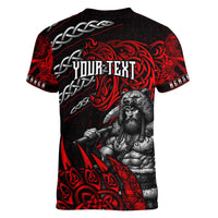 Berserker Bear Warrior Viking Women V-Neck T-Shirt Tribal Strength and Runic Blood