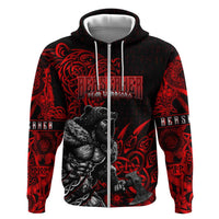 Berserker Bear Warrior Viking Zip Hoodie Tribal Strength and Runic Blood