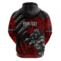 Berserker Bear Warrior Viking Zip Hoodie Tribal Strength and Runic Blood