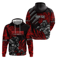 Berserker Bear Warrior Viking Zip Hoodie Tribal Strength and Runic Blood
