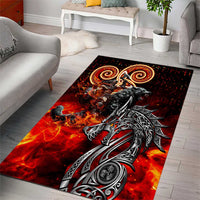 Ulfhednar Wofl Warrior Viking Area Rug Runes Norse Mythology Fire