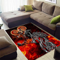 Ulfhednar Wofl Warrior Viking Area Rug Runes Norse Mythology Fire