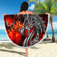 Ulfhednar Wofl Warrior Viking Beach Blanket Runes Norse Mythology Fire