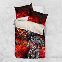 Ulfhednar Wofl Warrior Viking Bedding Set Runes Norse Mythology Fire