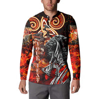 Ulfhednar Wofl Warrior Viking Button Sweatshirt Runes Norse Mythology Fire