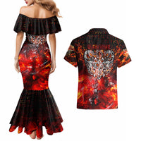 Ulfhednar Wofl Warrior Viking Couples Matching Mermaid Dress and Hawaiian Shirt Runes Norse Mythology Fire