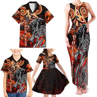 Ulfhednar Wofl Warrior Viking Family Matching Tank Maxi Dress and Hawaiian Shirt Runes Norse Mythology Fire
