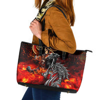 Ulfhednar Wofl Warrior Viking Leather Tote Bag Runes Norse Mythology Fire