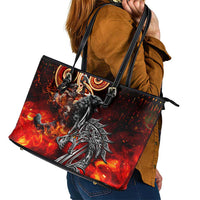 Ulfhednar Wofl Warrior Viking Leather Tote Bag Runes Norse Mythology Fire