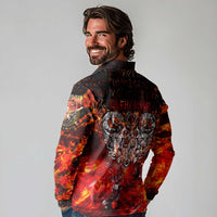 Ulfhednar Wofl Warrior Viking Long Sleeve Polo Shirt Runes Norse Mythology Fire