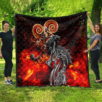 Ulfhednar Wofl Warrior Viking Quilt Runes Norse Mythology Fire