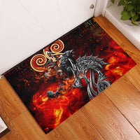 Ulfhednar Wofl Warrior Viking Rubber Doormat Runes Norse Mythology Fire