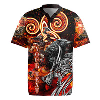 Ulfhednar Wofl Warrior Viking Rugby Jersey Runes Norse Mythology Fire