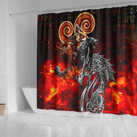 Ulfhednar Wofl Warrior Viking Shower Curtain Runes Norse Mythology Fire
