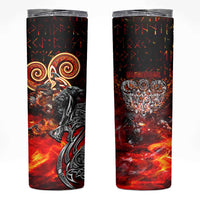 Ulfhednar Wofl Warrior Viking Skinny Tumbler Runes Norse Mythology Fire