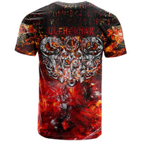 Ulfhednar Wofl Warrior Viking T Shirt Runes Norse Mythology Fire