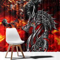 Ulfhednar Wofl Warrior Viking Window Curtain Runes Norse Mythology Fire