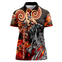 Ulfhednar Wofl Warrior Viking Women Polo Shirt Runes Norse Mythology Fire