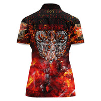 Ulfhednar Wofl Warrior Viking Women Polo Shirt Runes Norse Mythology Fire