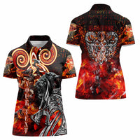 Ulfhednar Wofl Warrior Viking Women Polo Shirt Runes Norse Mythology Fire