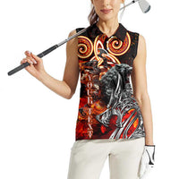 Ulfhednar Wofl Warrior Viking Women Sleeveless Polo Shirt Runes Norse Mythology Fire