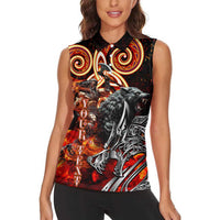 Ulfhednar Wofl Warrior Viking Women Sleeveless Polo Shirt Runes Norse Mythology Fire