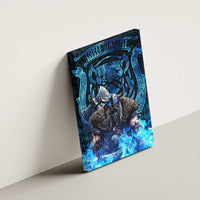 Jofurr Boar Warrior Viking Canvas Wall Art Frost Viking Runes Blue Flame
