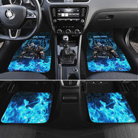 Jofurr Boar Warrior Viking Car Mats Frost Viking Runes Blue Flame