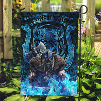 Jofurr Boar Warrior Viking Garden Flag Frost Viking Runes Blue Flame