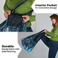 Jofurr Boar Warrior Viking Grocery Bag Frost Viking Runes Blue Flame