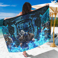 Jofurr Boar Warrior Viking Sarong Frost Viking Runes Blue Flame