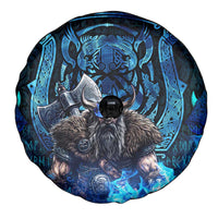 Jofurr Boar Warrior Viking Spare Tire Cover Frost Viking Runes Blue Flame