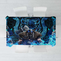 Jofurr Boar Warrior Viking Tablecloth Frost Viking Runes Blue Flame