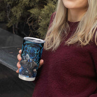 Jofurr Boar Warrior Viking Tumbler Cup Frost Viking Runes Blue Flame