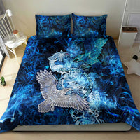Eye of God Huginn and Muninn Viking Bedding Set Odin Ravens in Frostflame and Runeflight Style
