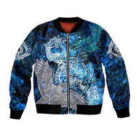 Eye of God Huginn and Muninn Viking Bomber Jacket Odin Ravens in Frostflame and Runeflight Style