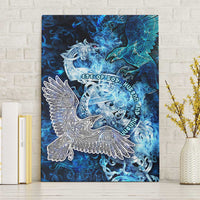 Eye of God Huginn and Muninn Viking Canvas Wall Art Odin Ravens in Frostflame and Runeflight Style