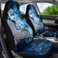 Eye of God Huginn and Muninn Viking Car Seat Cover Odin Ravens in Frostflame and Runeflight Style