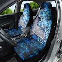 Eye of God Huginn and Muninn Viking Car Seat Cover Odin Ravens in Frostflame and Runeflight Style