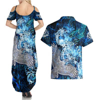 Eye of God Huginn and Muninn Viking Couples Matching Summer Maxi Dress and Hawaiian Shirt Odin Ravens in Frostflame and Runeflight Style