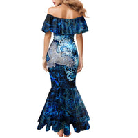 Eye of God Huginn and Muninn Viking Family Matching Mermaid Dress and Hawaiian Shirt Odin Ravens in Frostflame and Runeflight Style