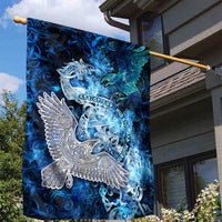 Eye of God Huginn and Muninn Viking Garden Flag Odin Ravens in Frostflame and Runeflight Style