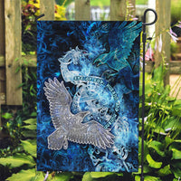 Eye of God Huginn and Muninn Viking Garden Flag Odin Ravens in Frostflame and Runeflight Style