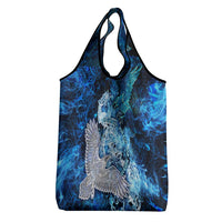 Eye of God Huginn and Muninn Viking Grocery Bag Odin Ravens in Frostflame and Runeflight Style