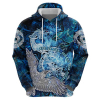 Eye of God Huginn and Muninn Viking Hoodie Odin Ravens in Frostflame and Runeflight Style