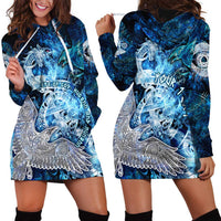 Eye of God Huginn and Muninn Viking Hoodie Dress Odin Ravens in Frostflame and Runeflight Style