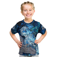 Eye of God Huginn and Muninn Viking Kid T Shirt Odin Ravens in Frostflame and Runeflight Style